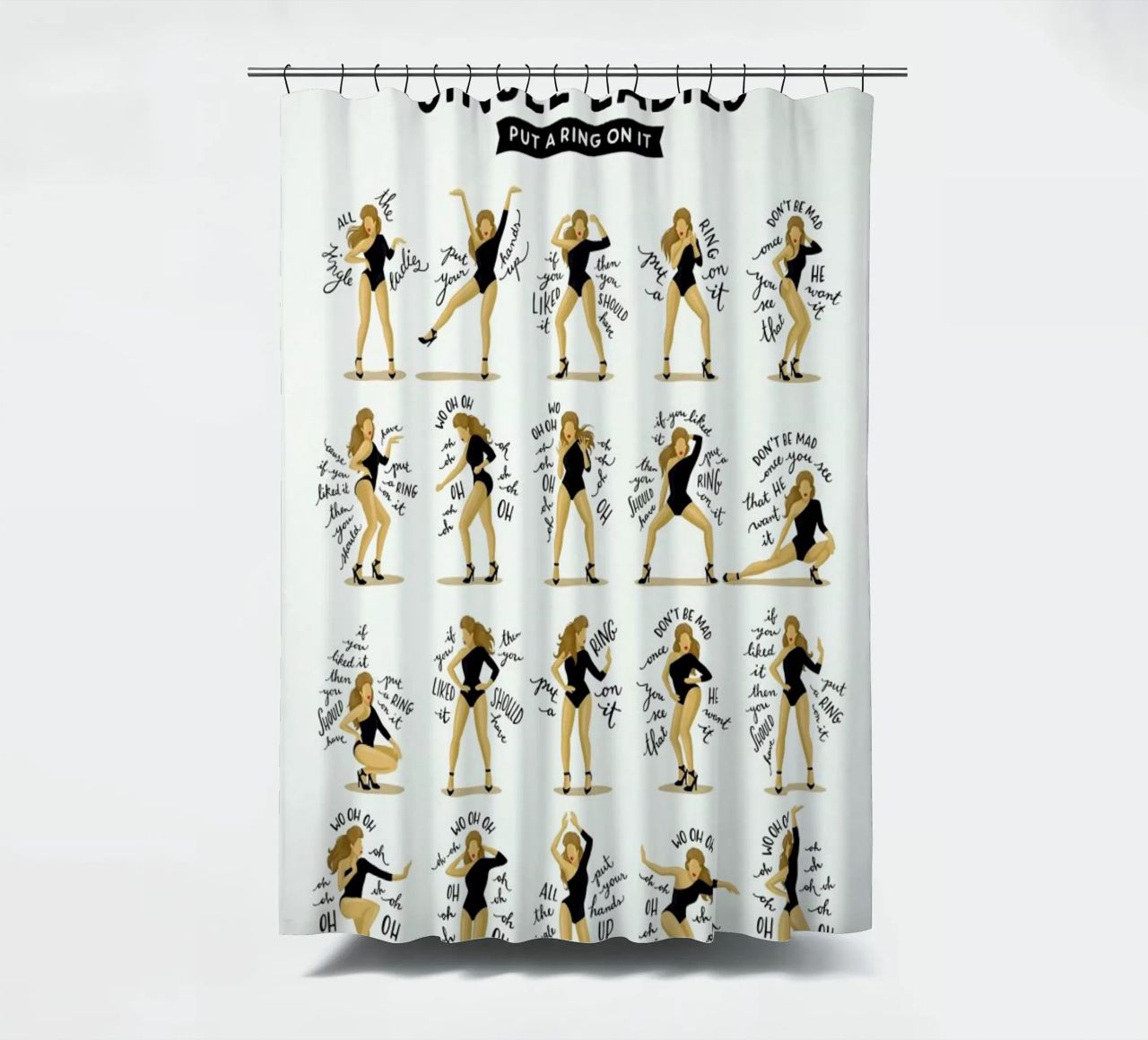 Single Ladies - Draw Me A Song Project Duschvorhang von Nour Tohme