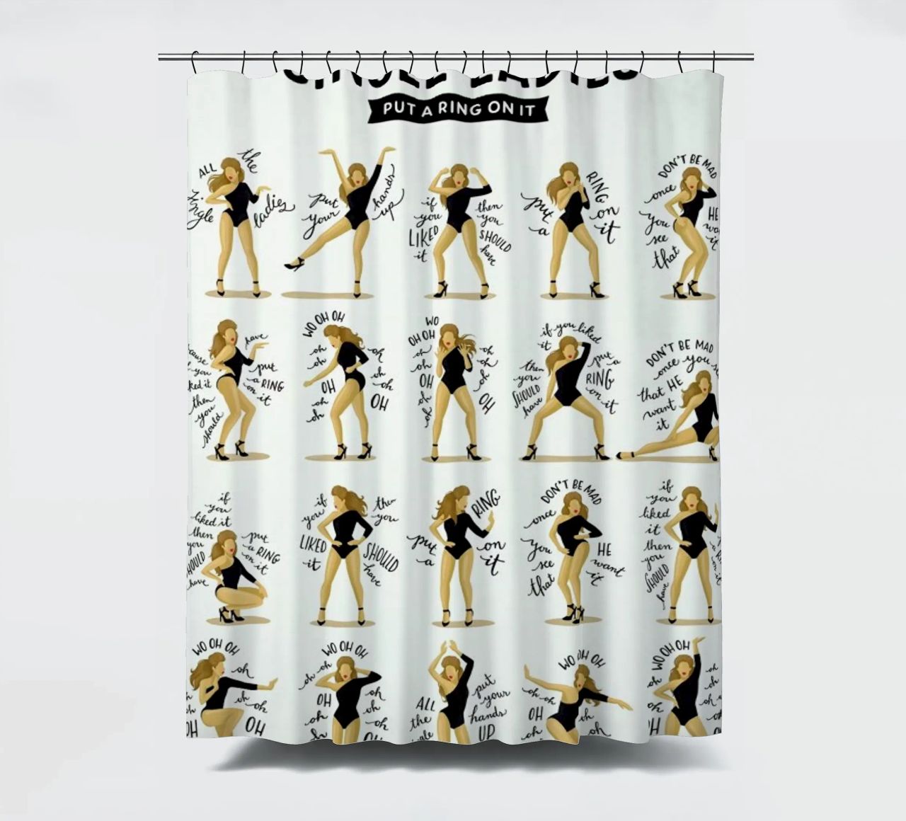 Single Ladies - Draw Me A Song Project Duschvorhang von Nour Tohme