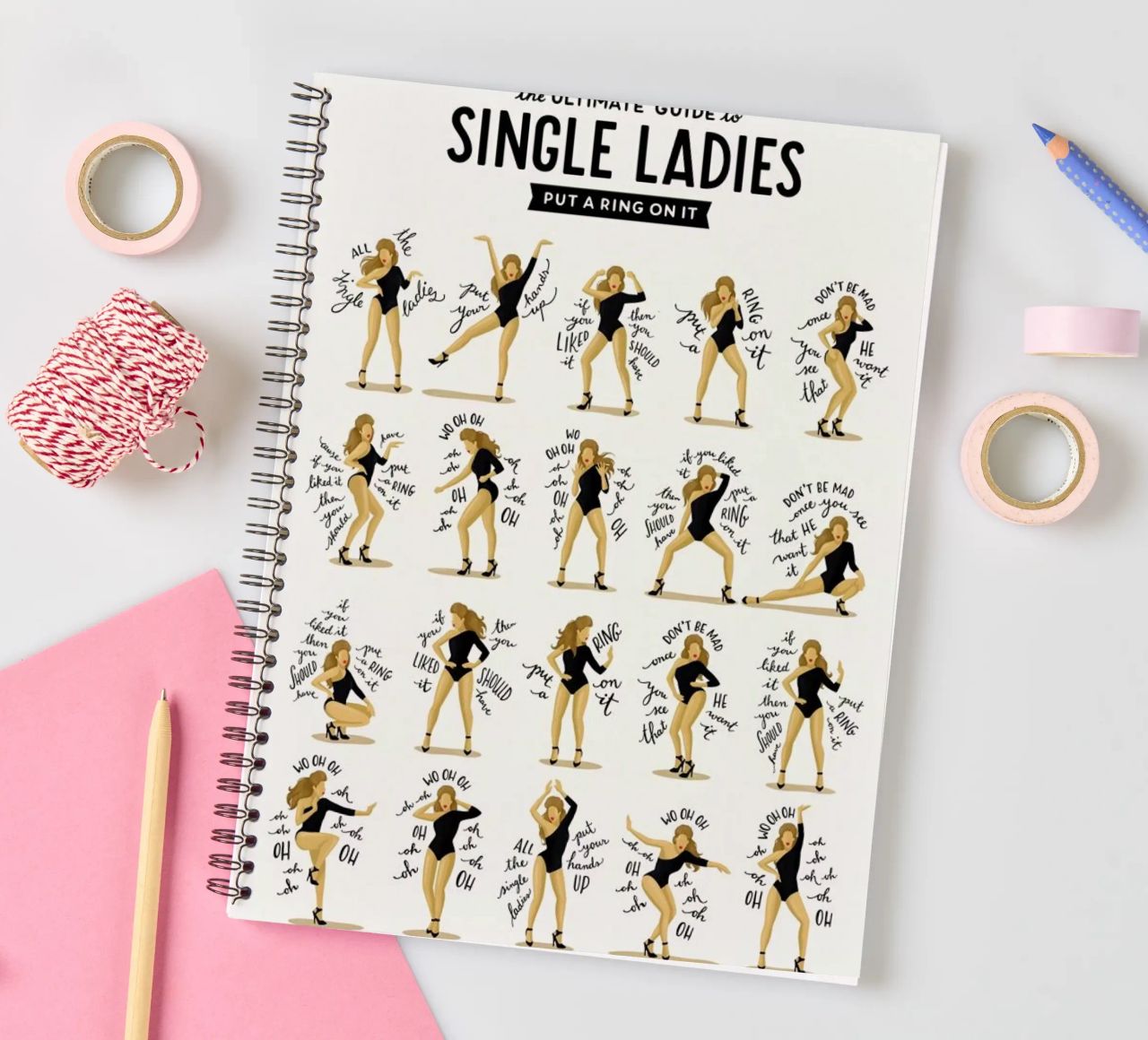 Single Ladies - Draw Me A Song Project spiral notebook by Nour Tohme