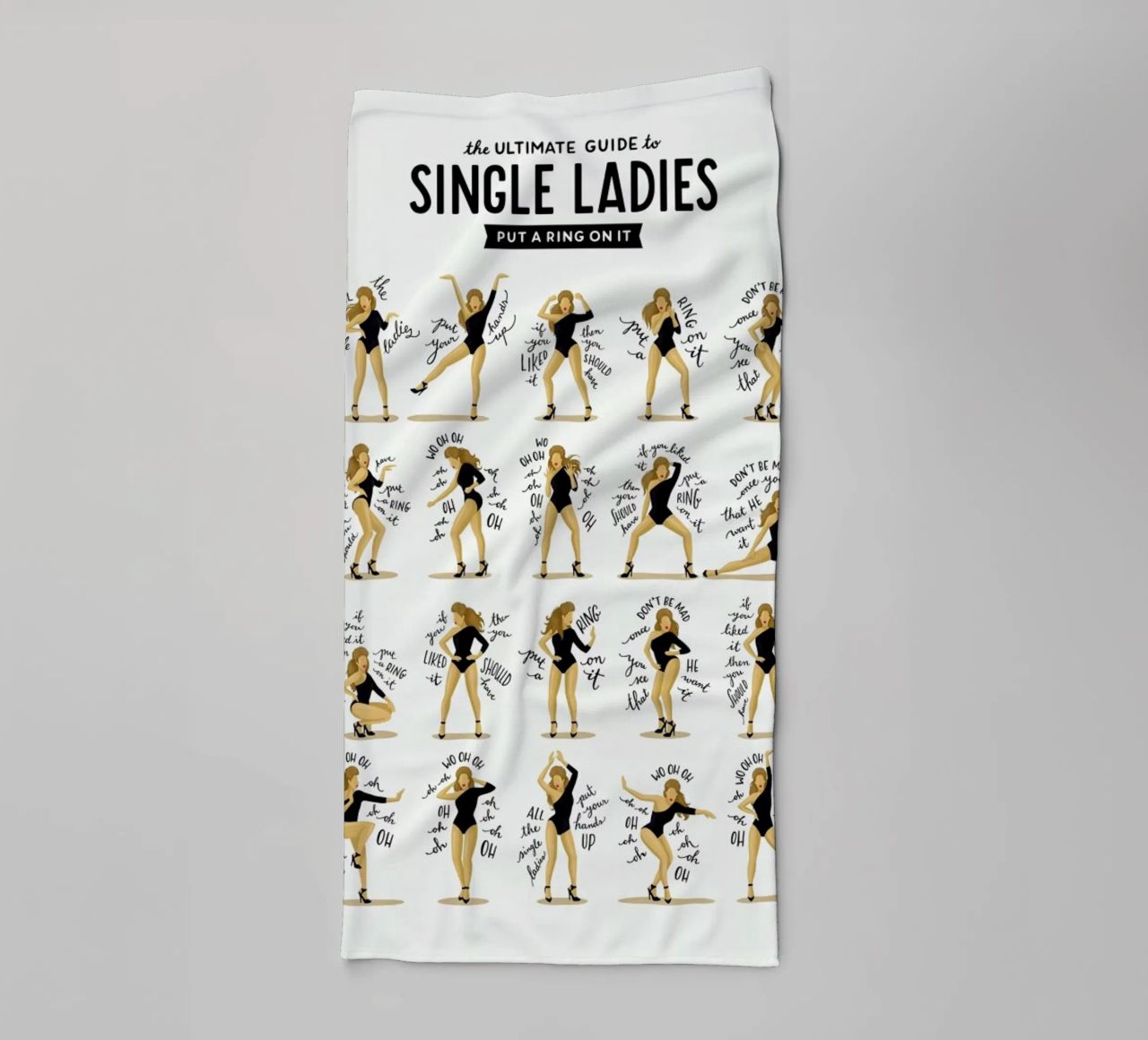 Single Ladies - Draw Me A Song Project Handtuch von Nour Tohme