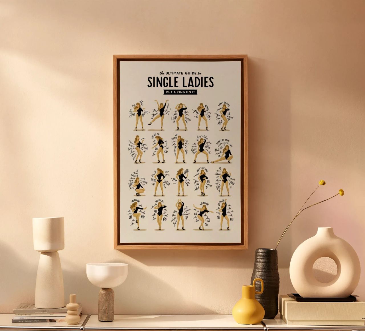 Single Ladies - Draw Me A Song Project canvas van Nour Tohme