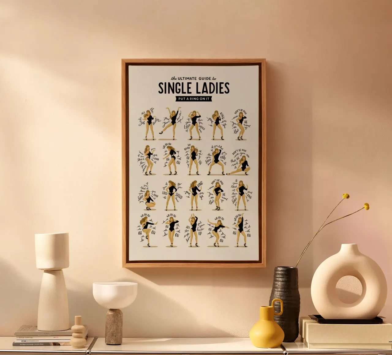 Single Ladies - Draw Me A Song Project Leinwand von Nour Tohme