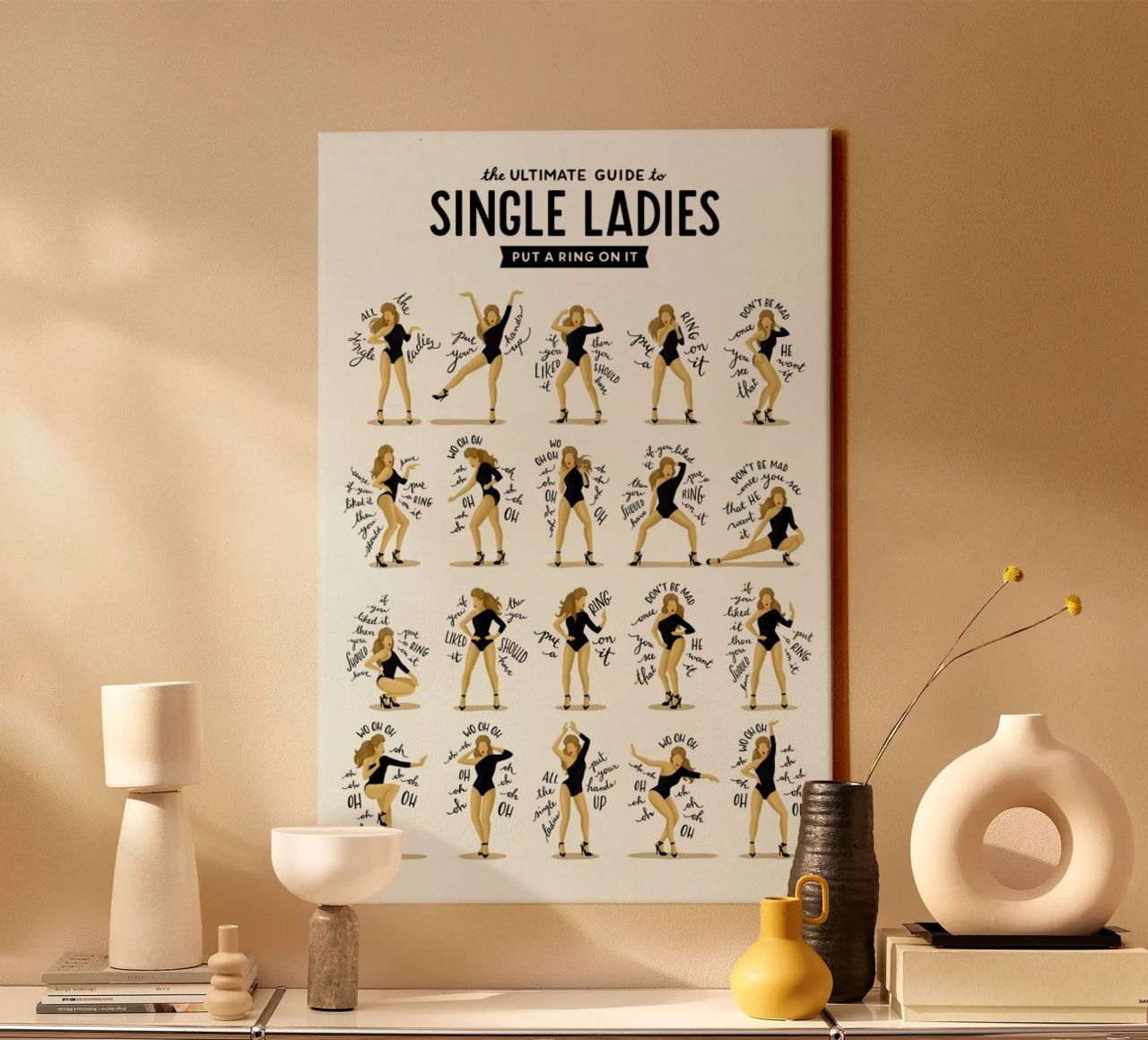 Single Ladies - Draw Me A Song Project canvas van Nour Tohme
