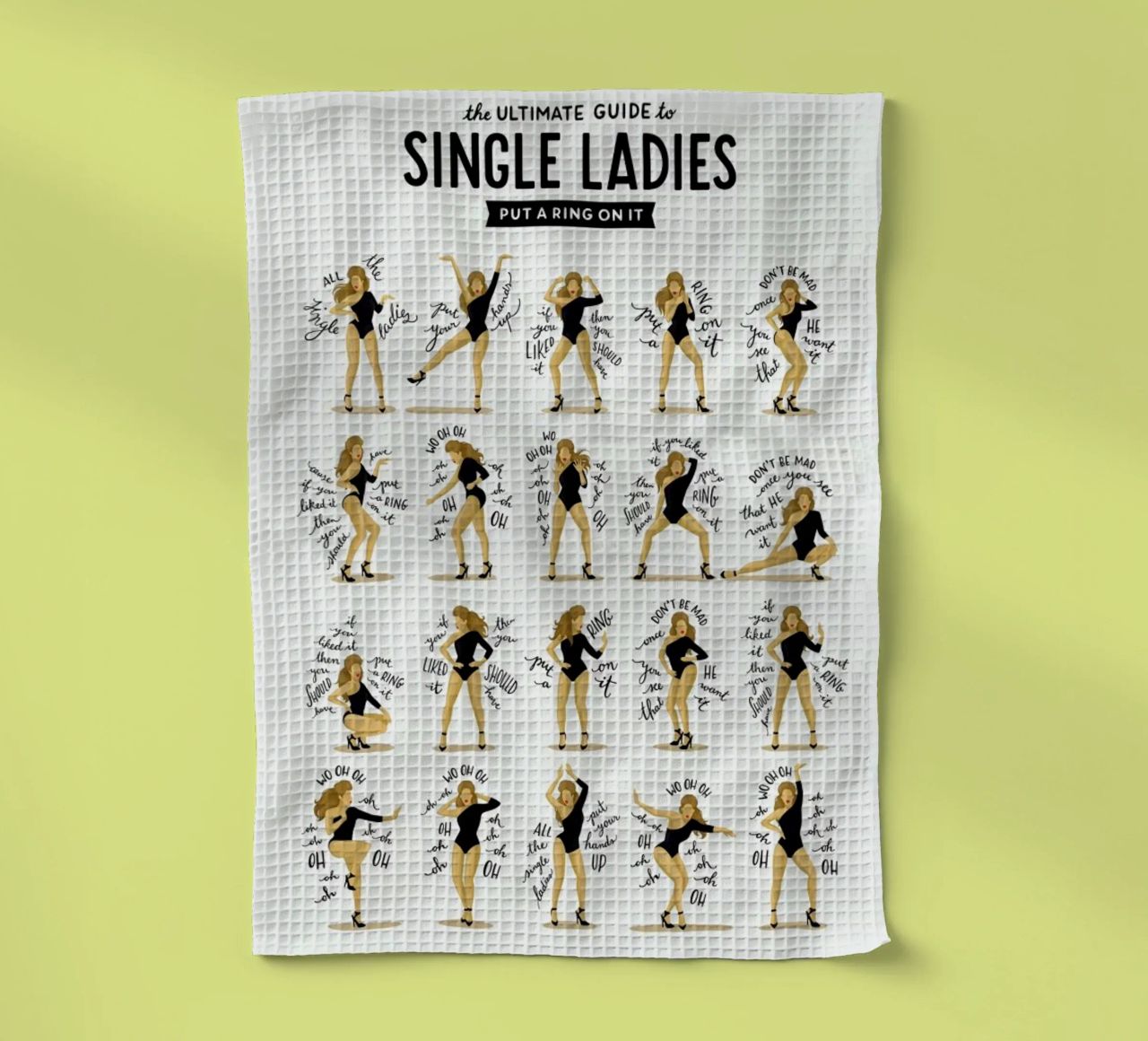 Single Ladies - Draw Me A Song Project Geschirrtuch von Nour Tohme
