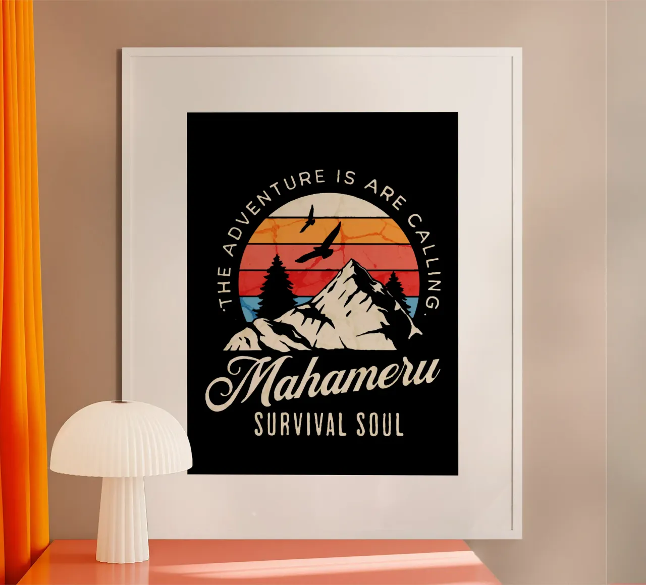 Anima di sopravvivenza Mahameru poster con telaio in alluminio da Gunawan Rb
