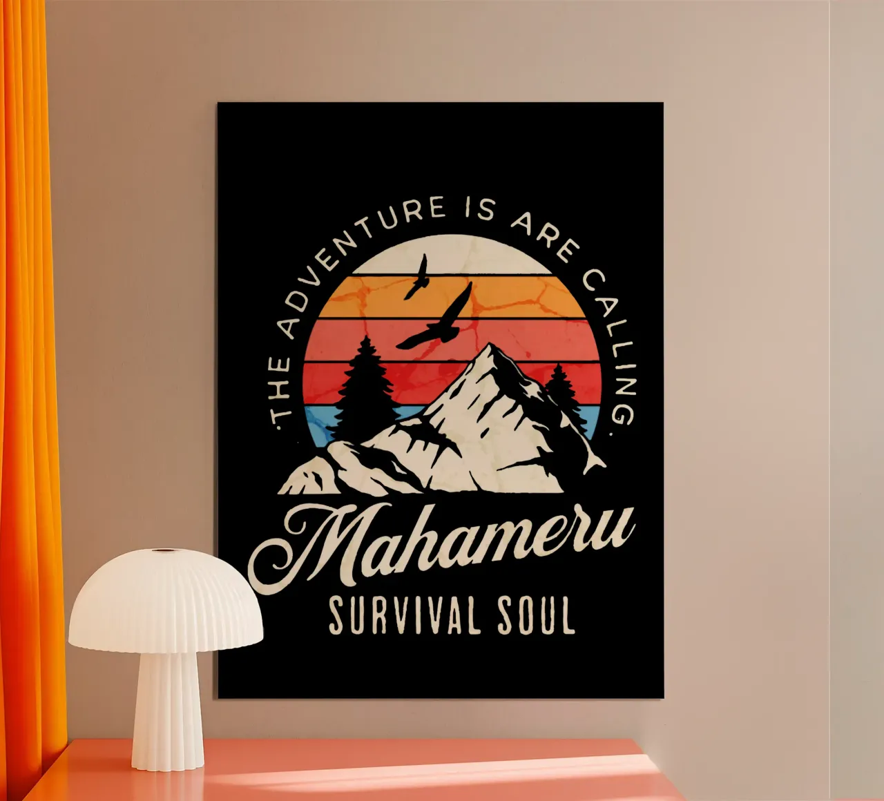 Anima di sopravvivenza Mahameru poster con telaio in alluminio da Gunawan Rb
