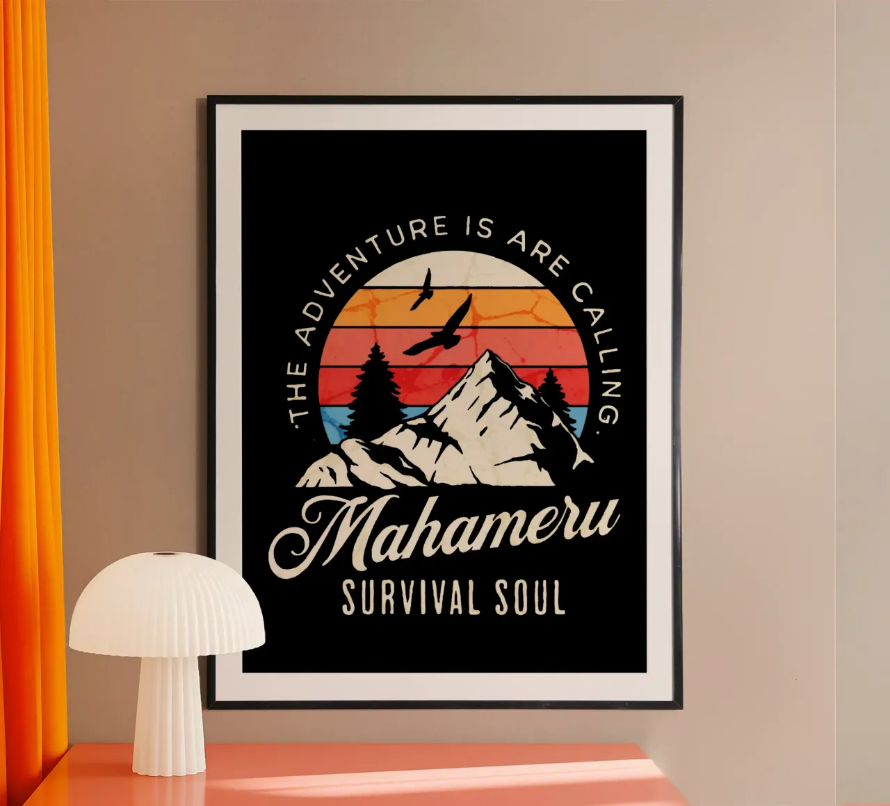 Anima di sopravvivenza Mahameru poster con telaio in alluminio da Gunawan Rb