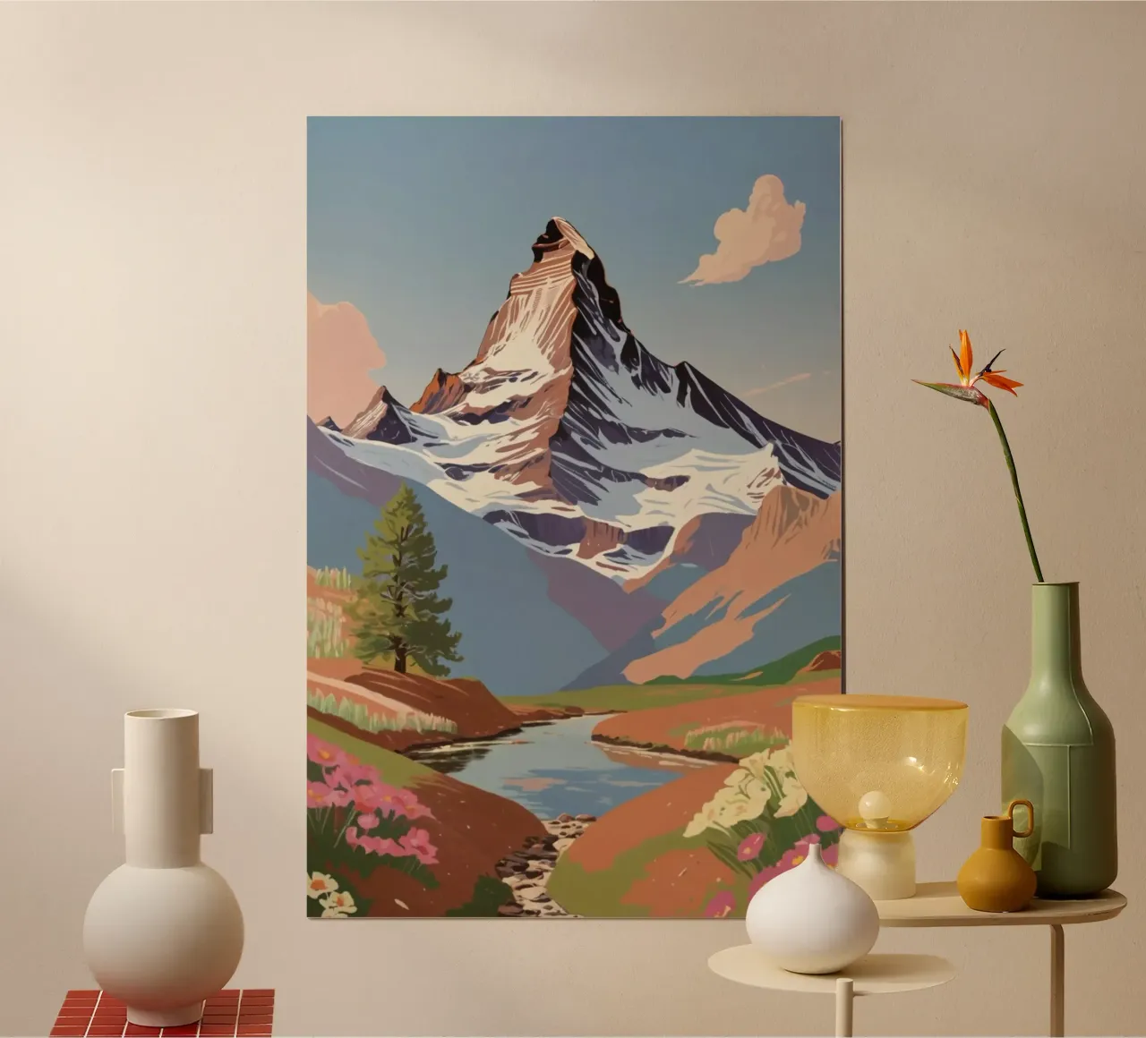 Cervino: Risveglio di primavera | Opera 1 poster con telaio in plastica da AlbertKlee