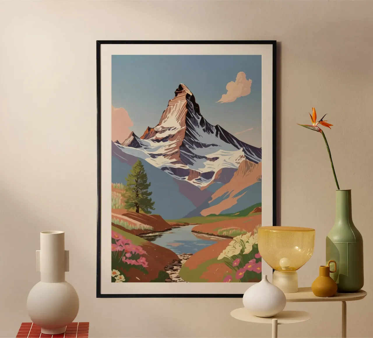 Cervino: Risveglio di primavera | Opera 1 poster con telaio in plastica da AlbertKlee