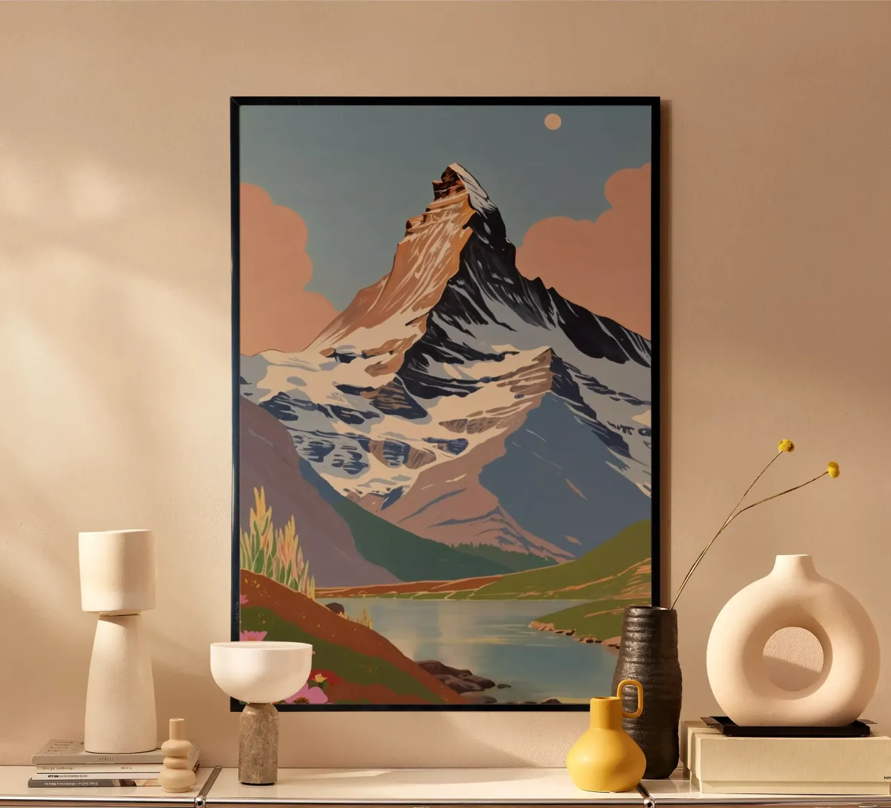 Cervino: Risveglio di primavera | Impianto 2 poster con telaio in plastica da AlbertKlee