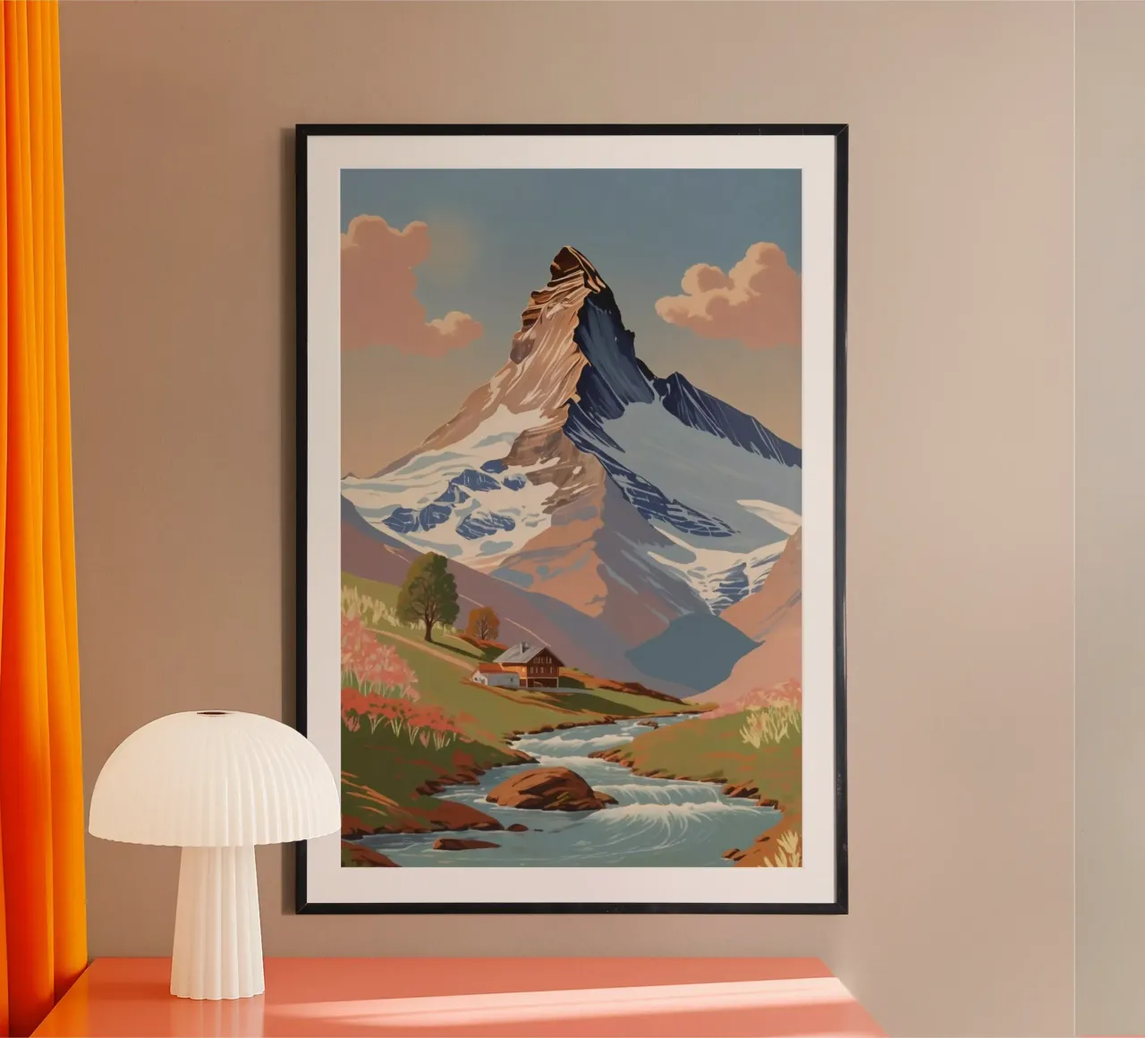 Cervino: Risveglio di primavera | Impianto 3 poster con telaio in plastica da AlbertKlee
