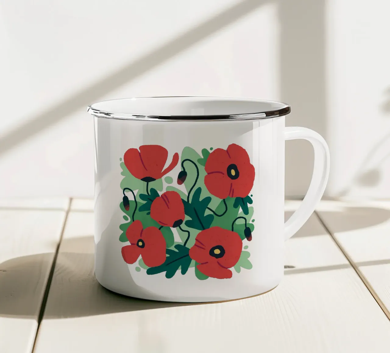 Poppies tazza in smalto da sashakolesnik