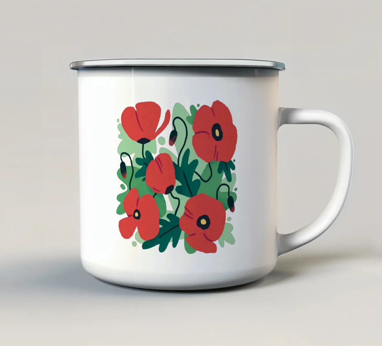 Poppies tazza in smalto da sashakolesnik