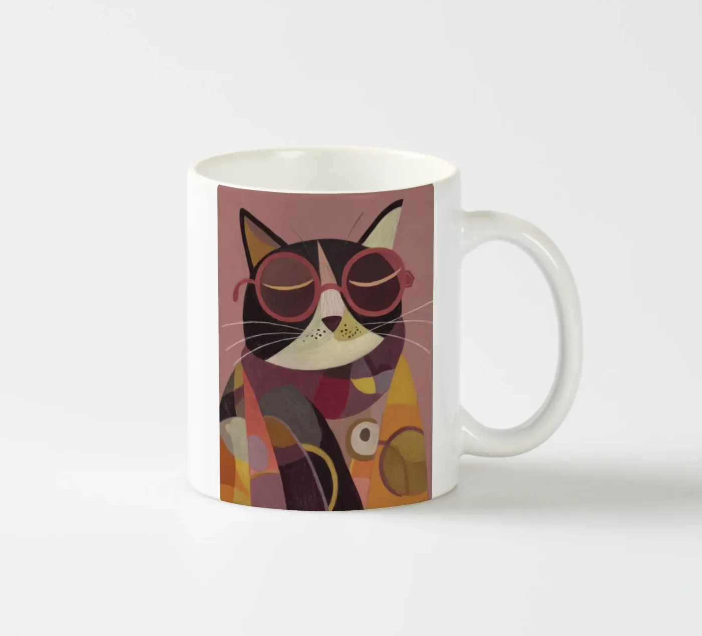 Stylized Cat ceramic mug by Rustic Grace Studio 02