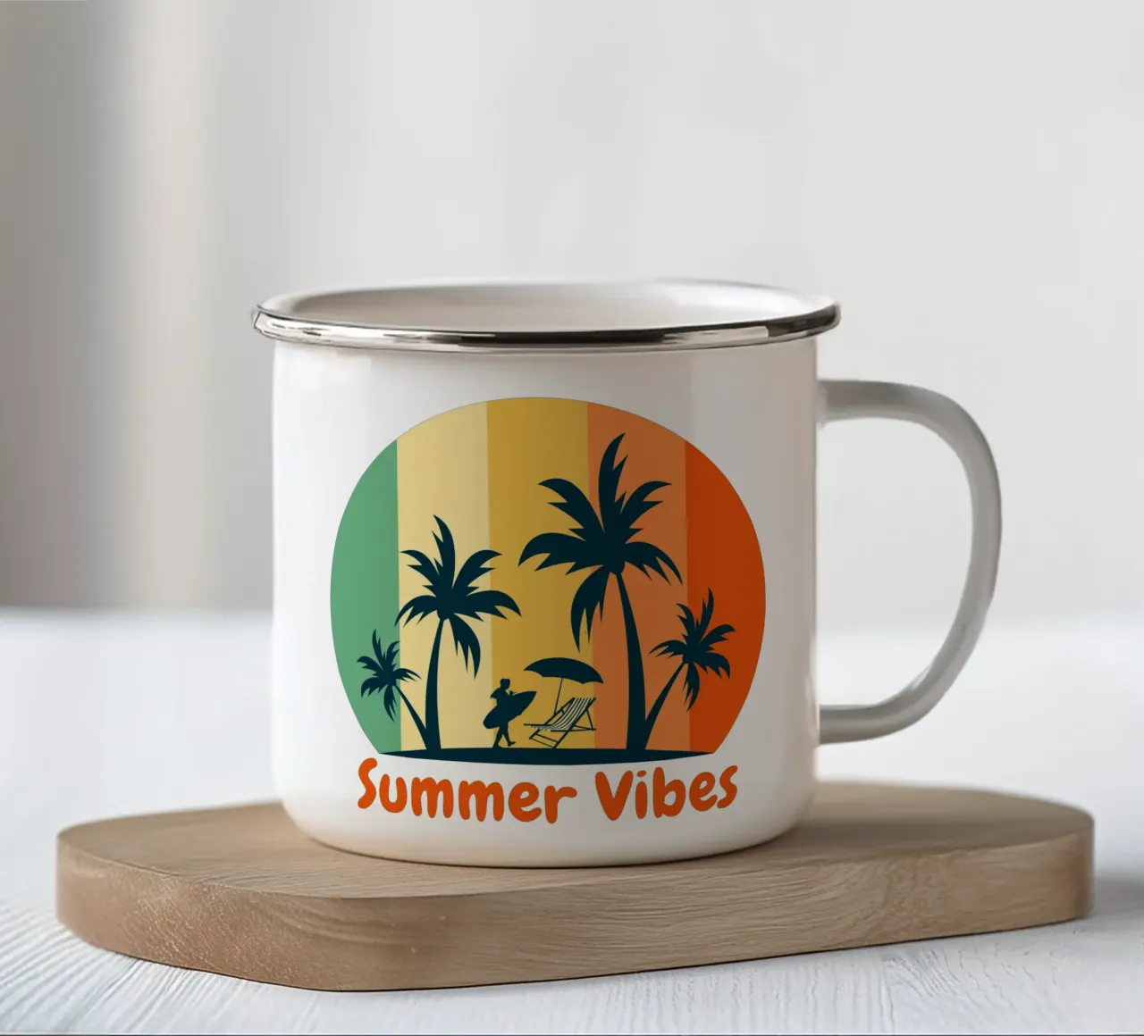 Vibrazioni estive tazza in smalto da Unique Urban Life