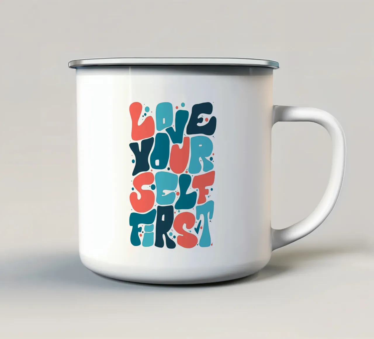 Love Yourself First tazza in smalto da LIMITED EDITION LETTERS