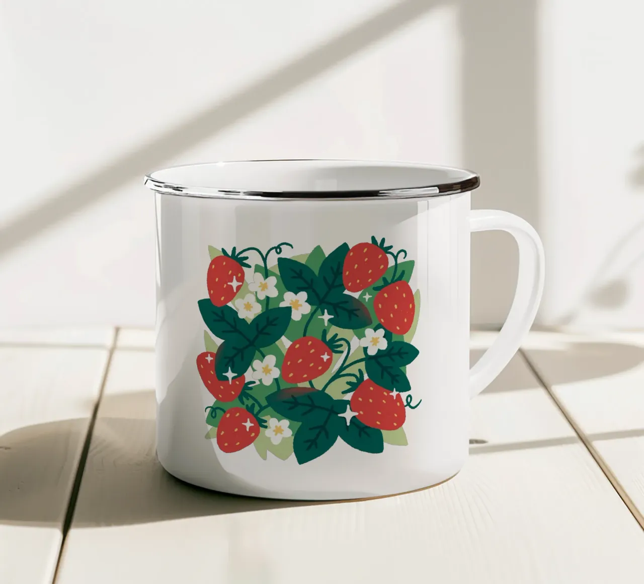 Strawberries tazza in smalto da sashakolesnik