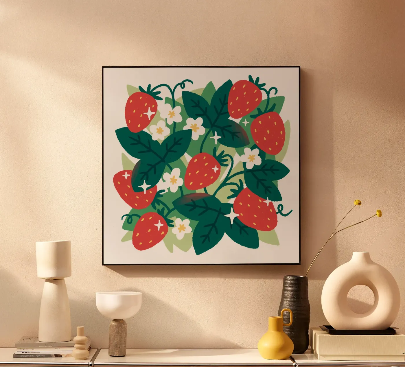 Strawberries acryl van sashakolesnik