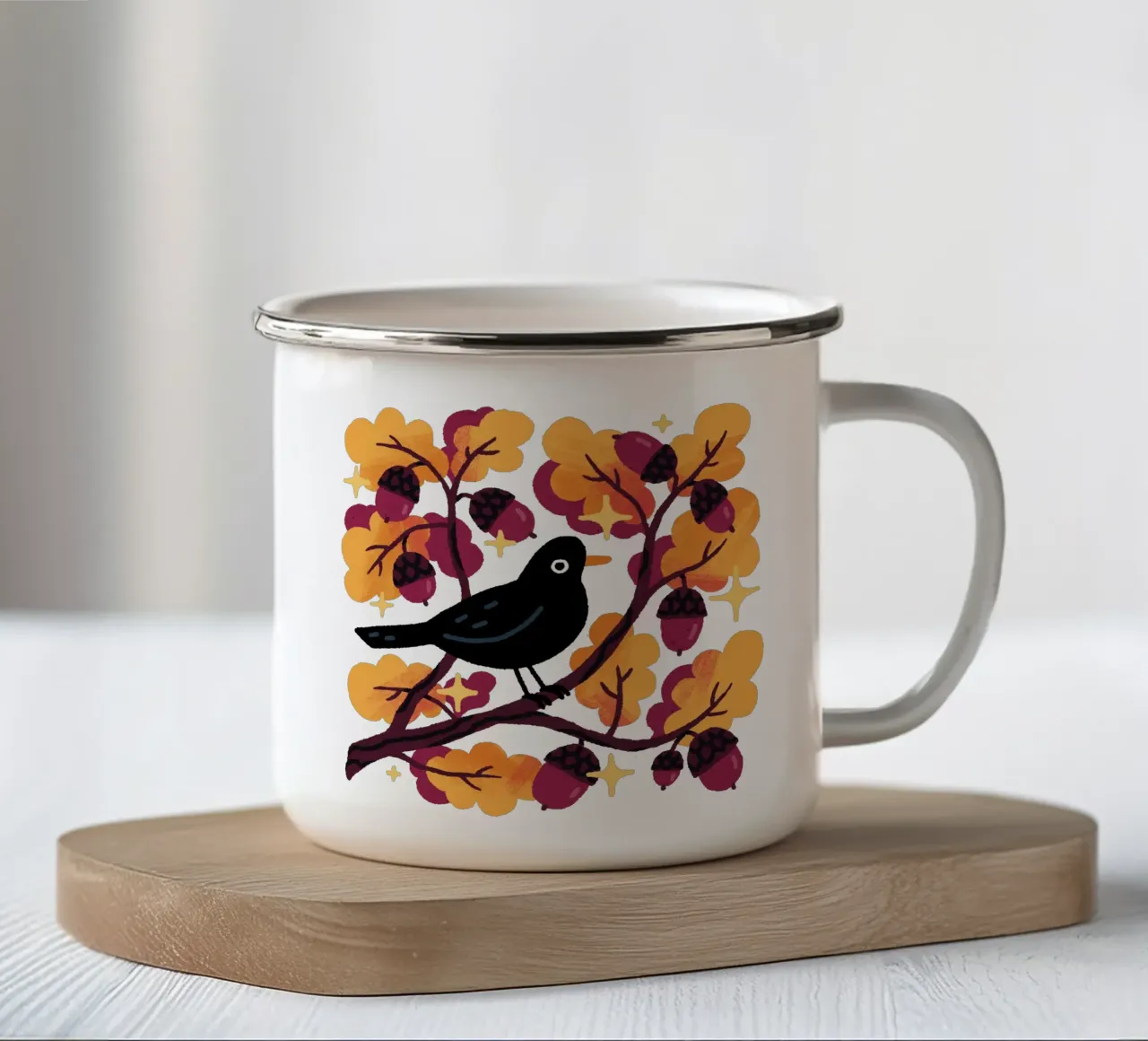 Blackbird tazza in smalto da sashakolesnik
