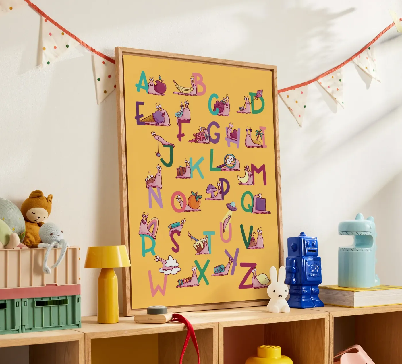 Schnecken ABC Alphabet Acryl-Glas von Sandy Thissen