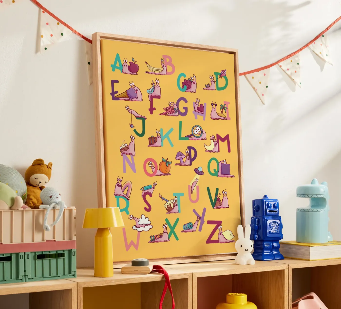 Alphabet ABC de l'escargot toile de Sandy Thissen