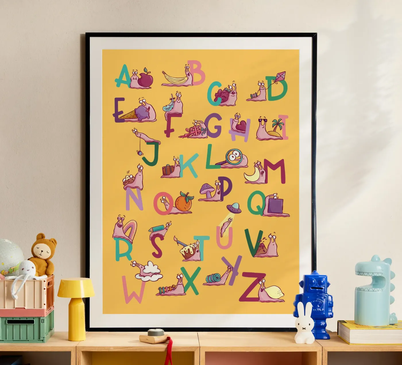Snail ABC Alphabet poster de Sandy Thissen