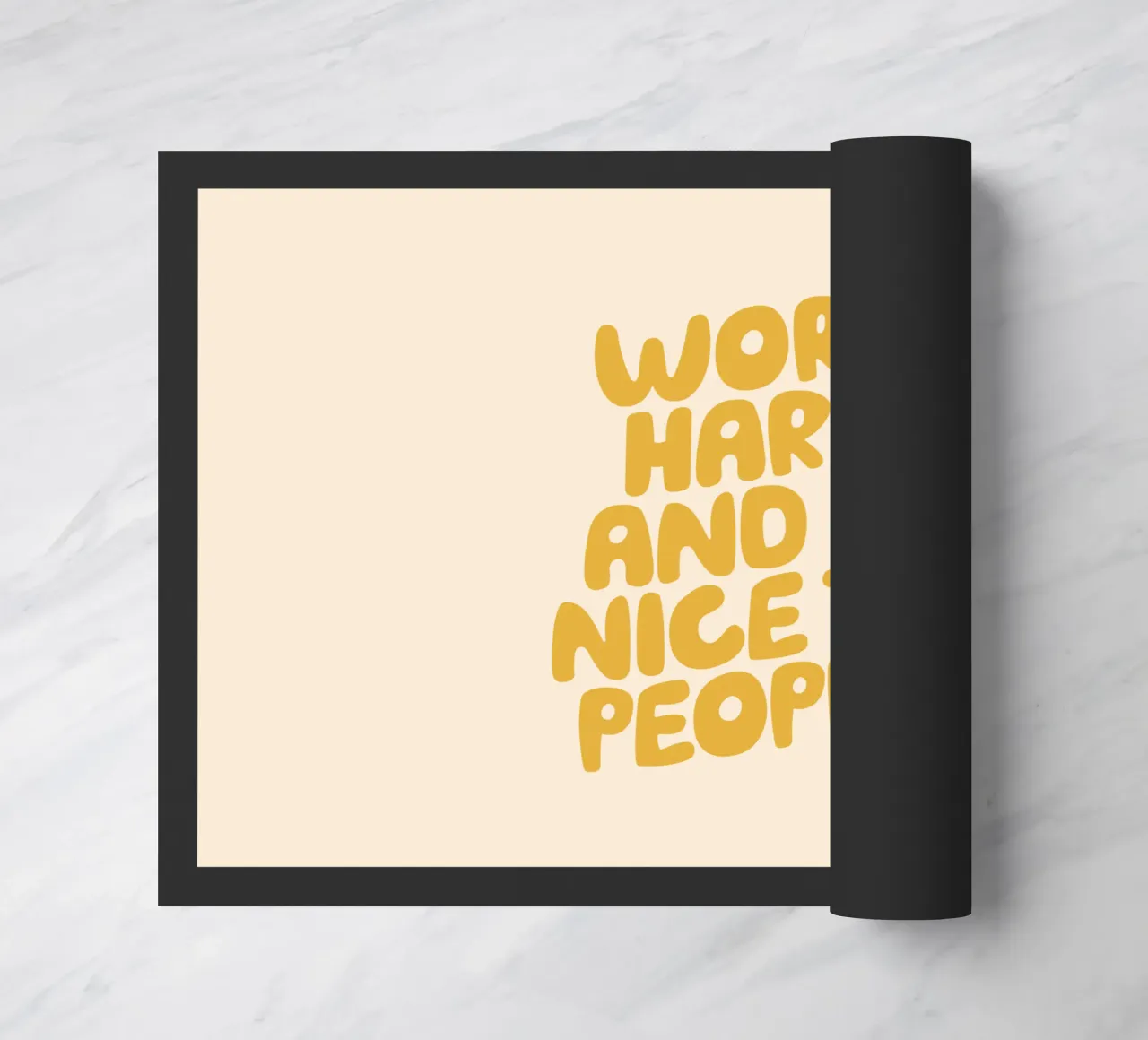 Work Hard and Be Nice to People Typografie Design doormat by THE MOTIVATED TYPE