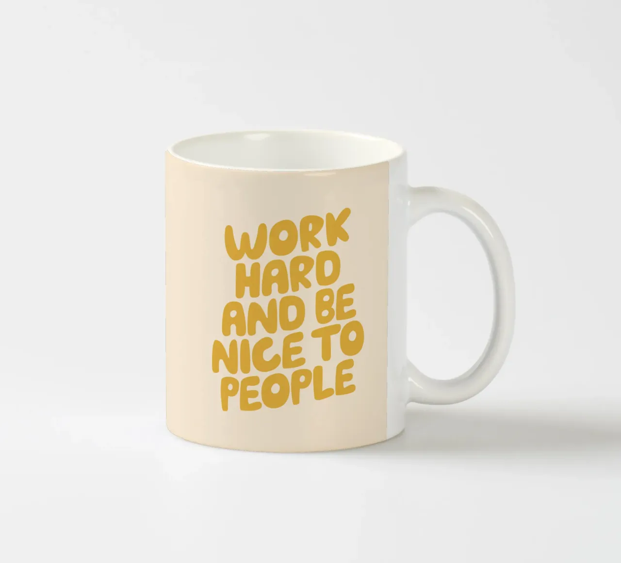 Lavorare sodo ed essere gentili con le persone Typografie Design tazza in ceramica da THE MOTIVATED TYPE
