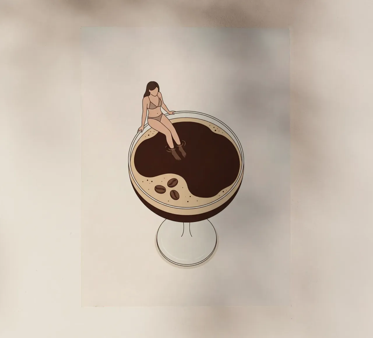 Donna in miniatura in un Martini Espresso pellicola backlit da Soleil Basque