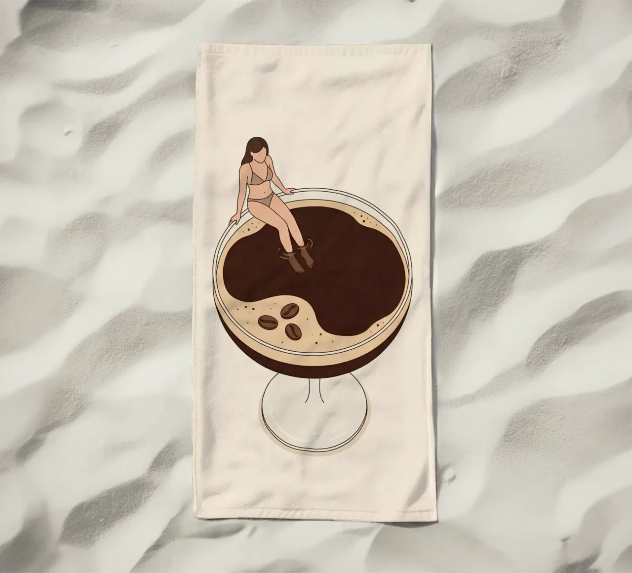 Donna in miniatura in un Martini Espresso telo mare da Soleil Basque