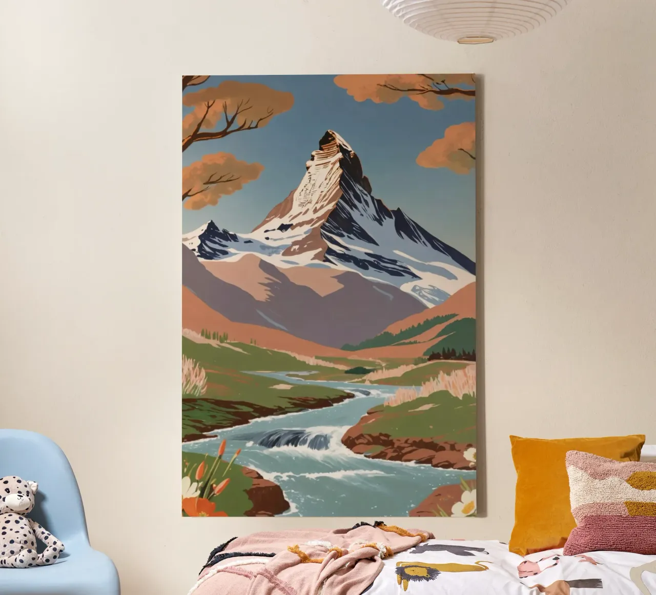 Cervino: Risveglio di primavera | Impianto 4 tela con Cornice a cassetta da AlbertKlee
