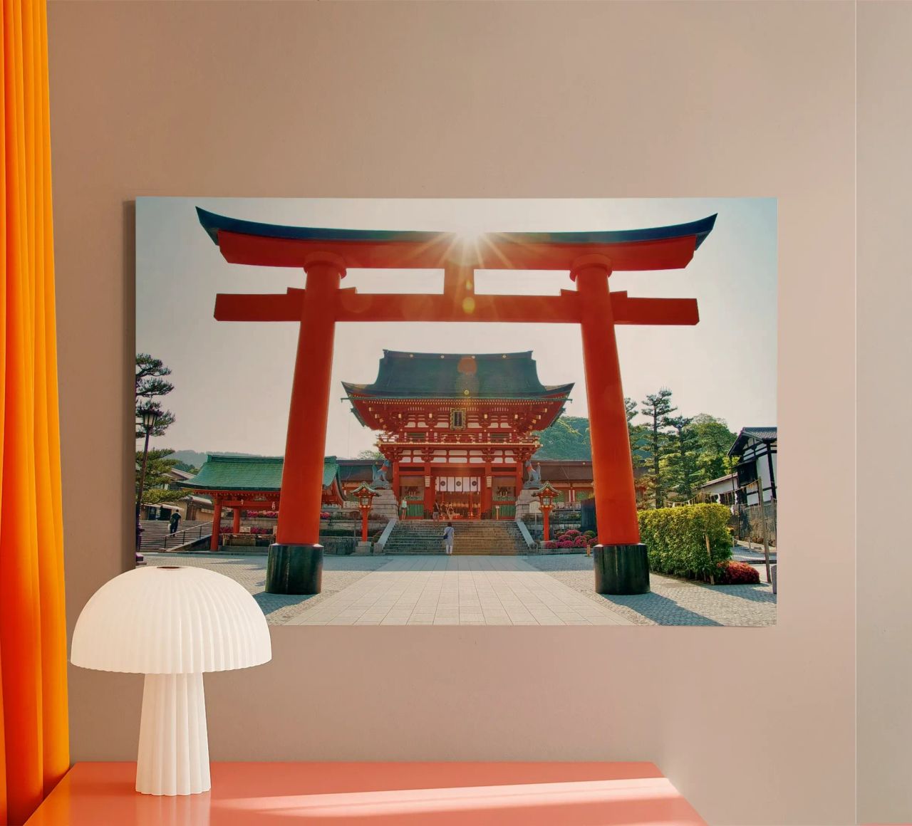 Fushimi Inari-taisha - Heilige rote Torii-Tore in Kyoto Leinwand von Ben & Clo creations