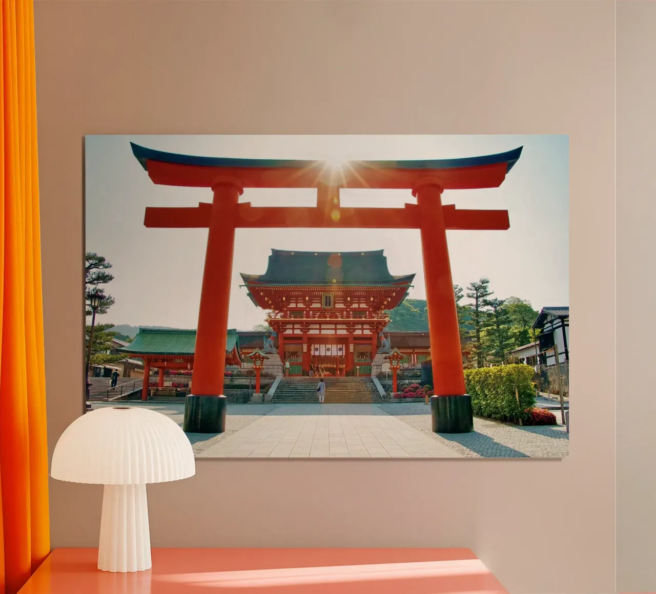 Fushimi Inari-taisha - Le sacre porte torii rosse di Kyoto poster con telaio in plastica da Ben & Clo creations