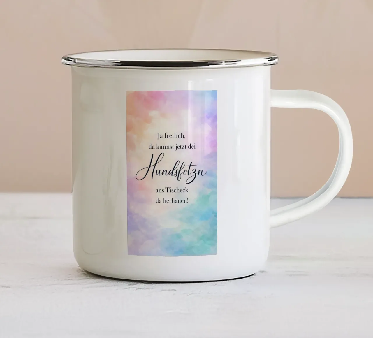 Saggezza bavarese tazza in smalto da JUNIQERIN photography by Dorothea Baur