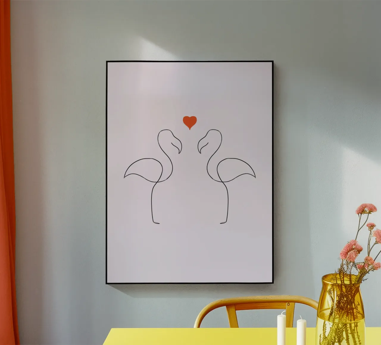 Flamingo love plexiglass da sketch_visual_studio