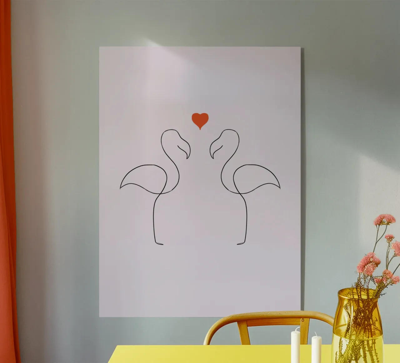 Flamingo love plexiglass da sketch_visual_studio