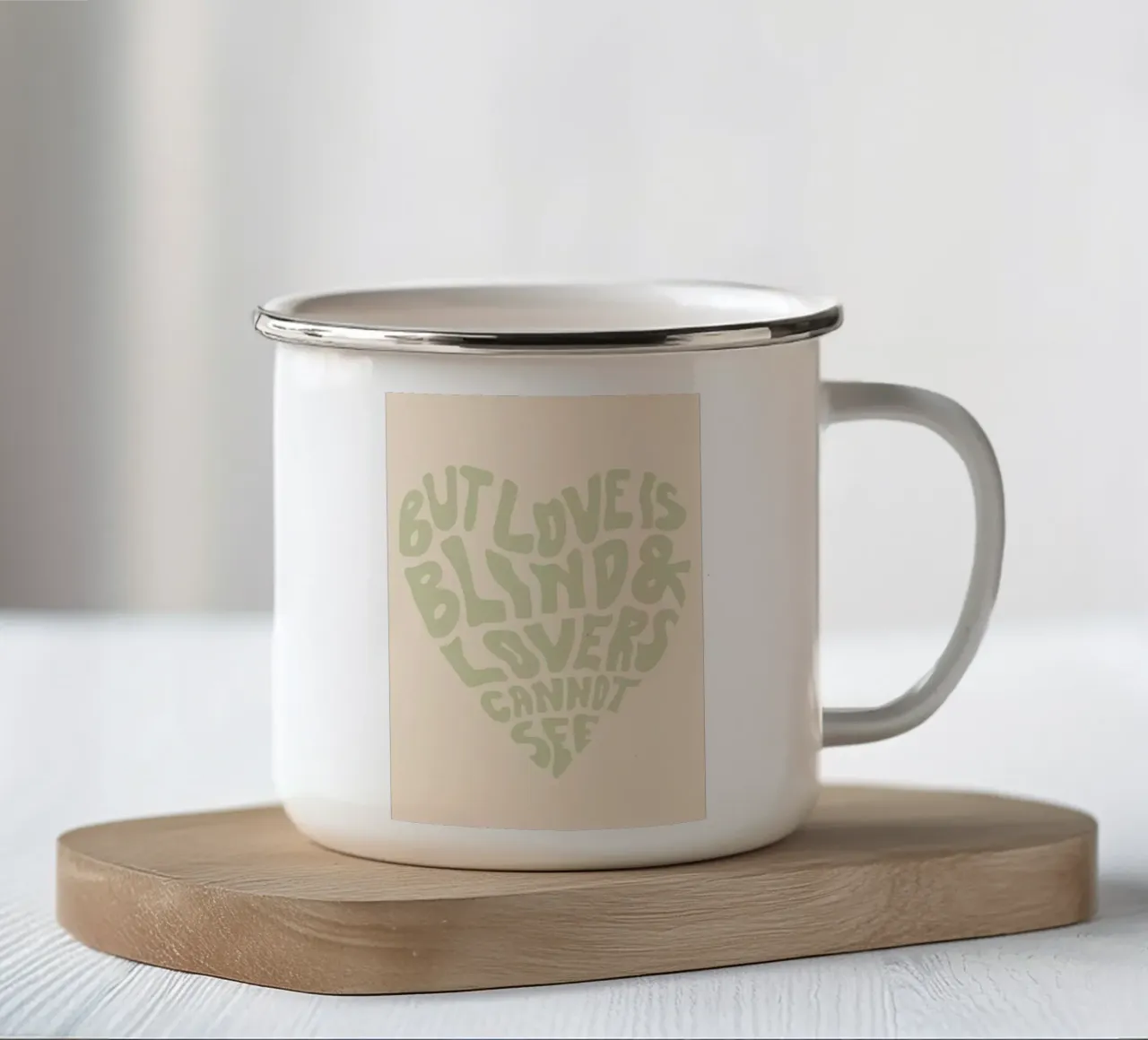 ma l'amore è cieco tazza in smalto da walker shop