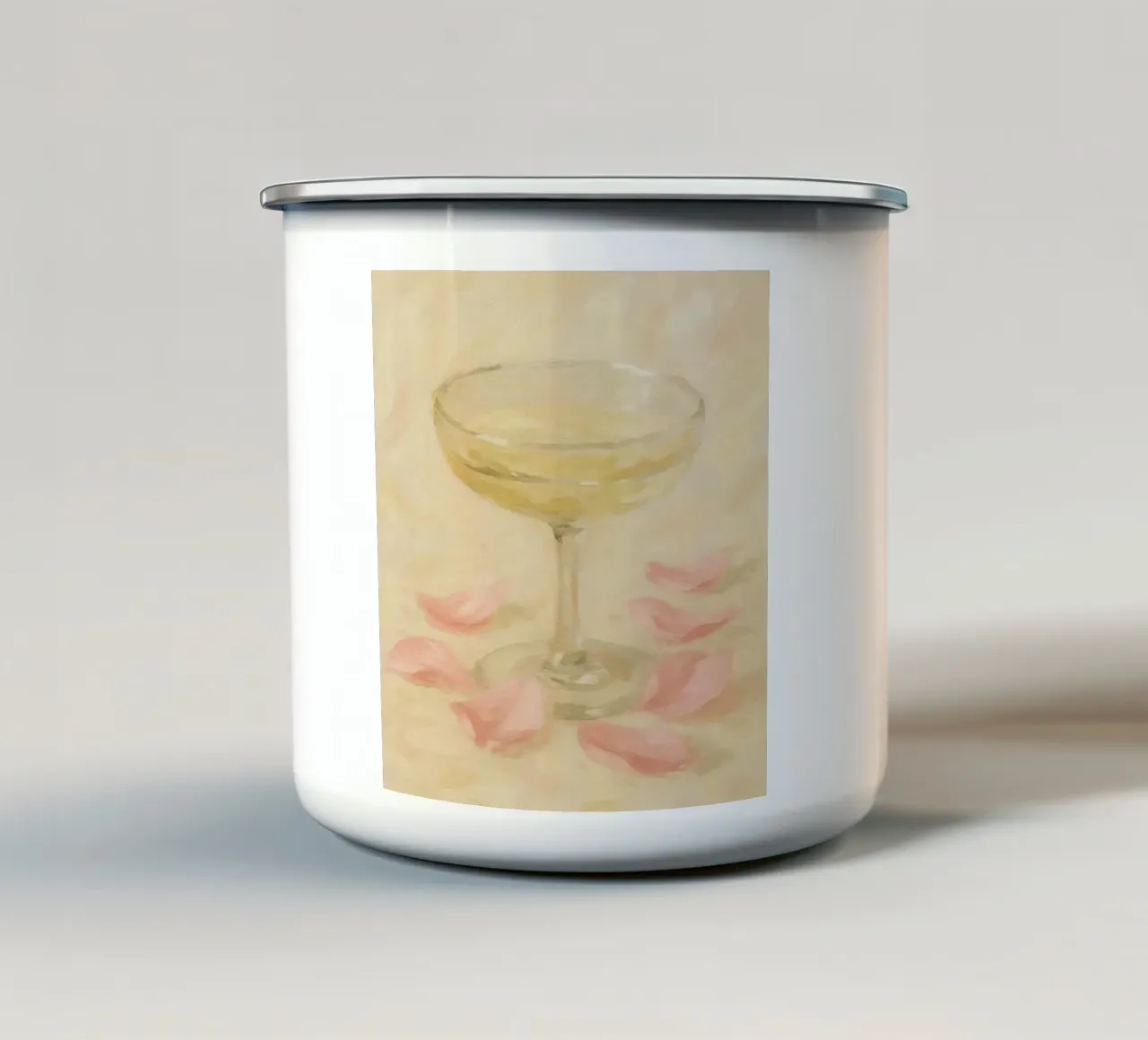 Wine Champagne tazza in smalto da Lynn Janet