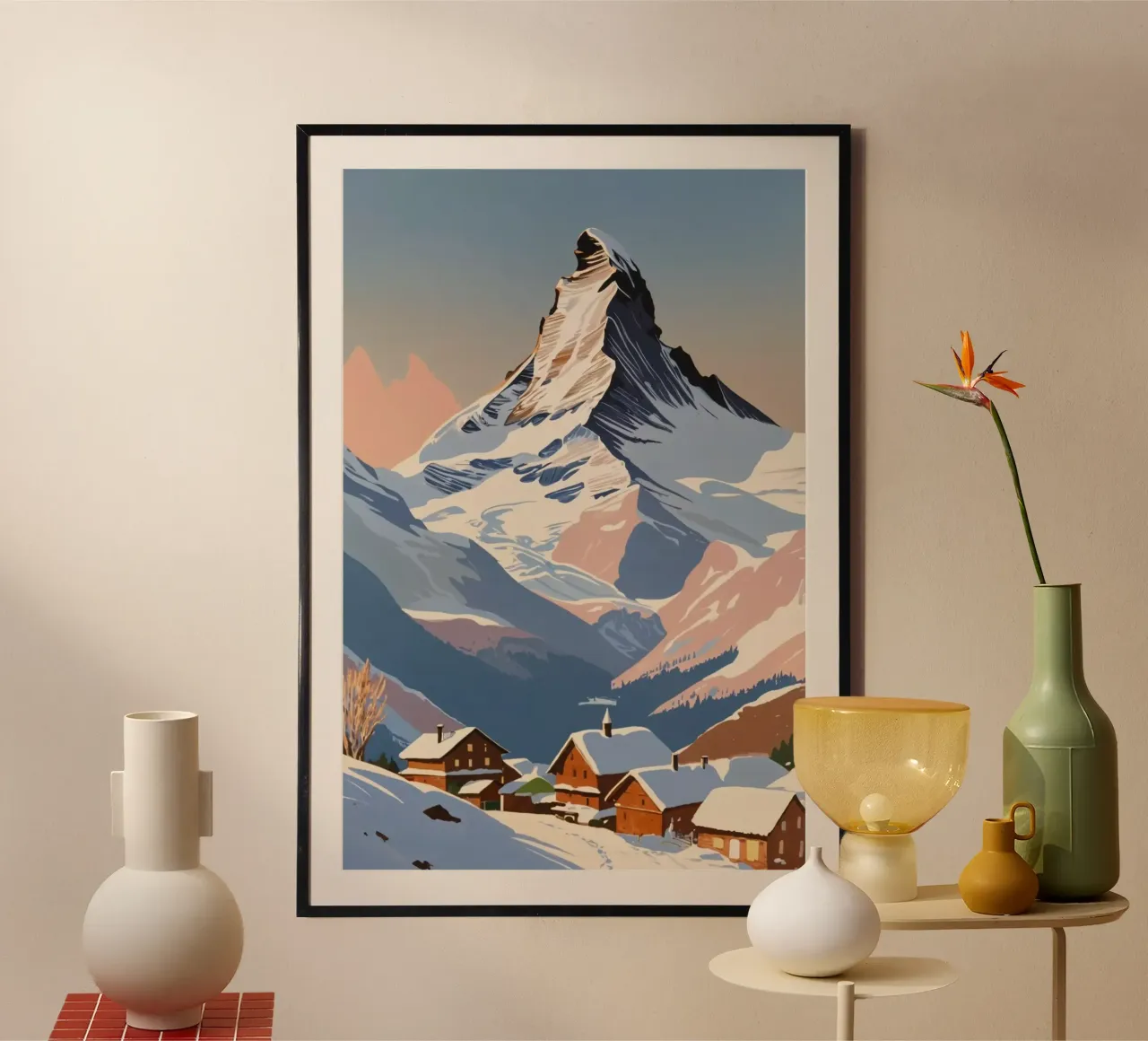 Cervino: Sogno d'inverno | Opera 1 poster con telaio in alluminio da AlbertKlee