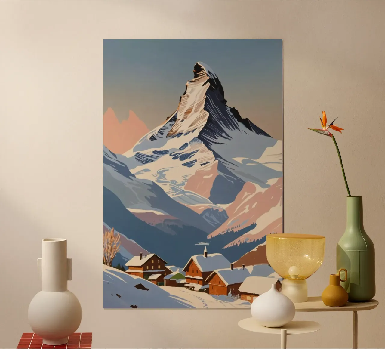 Cervino: Sogno d'inverno | Opera 1 poster con telaio in alluminio da AlbertKlee