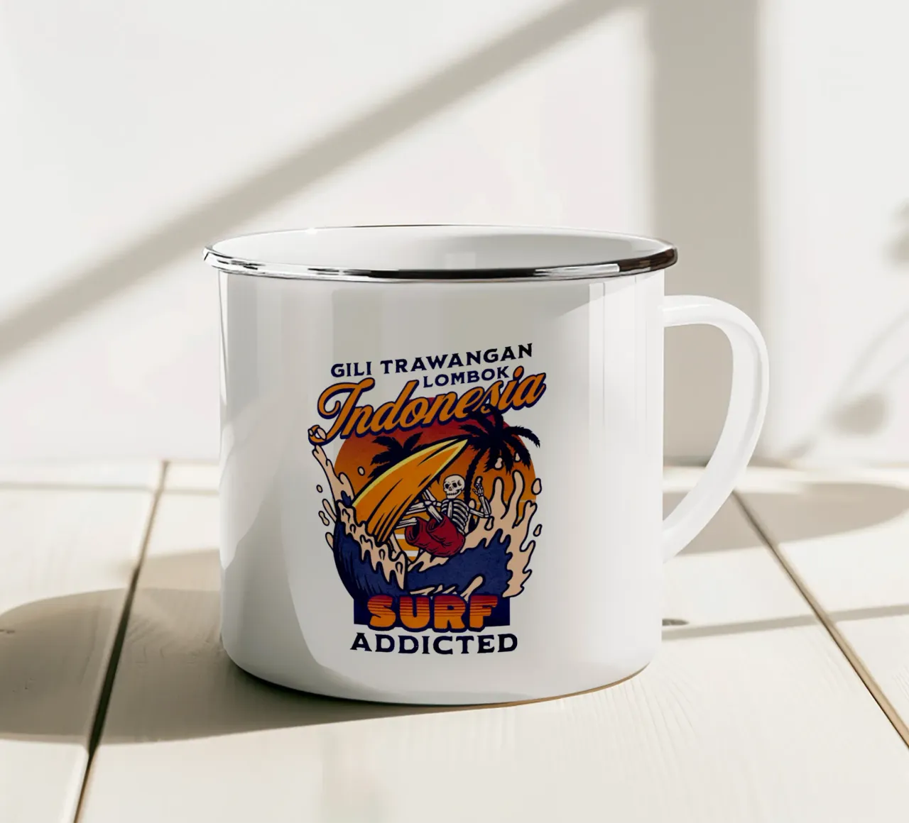 Gili Trawangan enamel mug by Gunawan Rb
