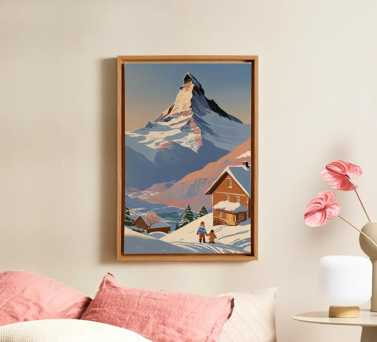 Cervino: magia d'inverno | Impianto 2 tela con Cornice a cassetta da AlbertKlee