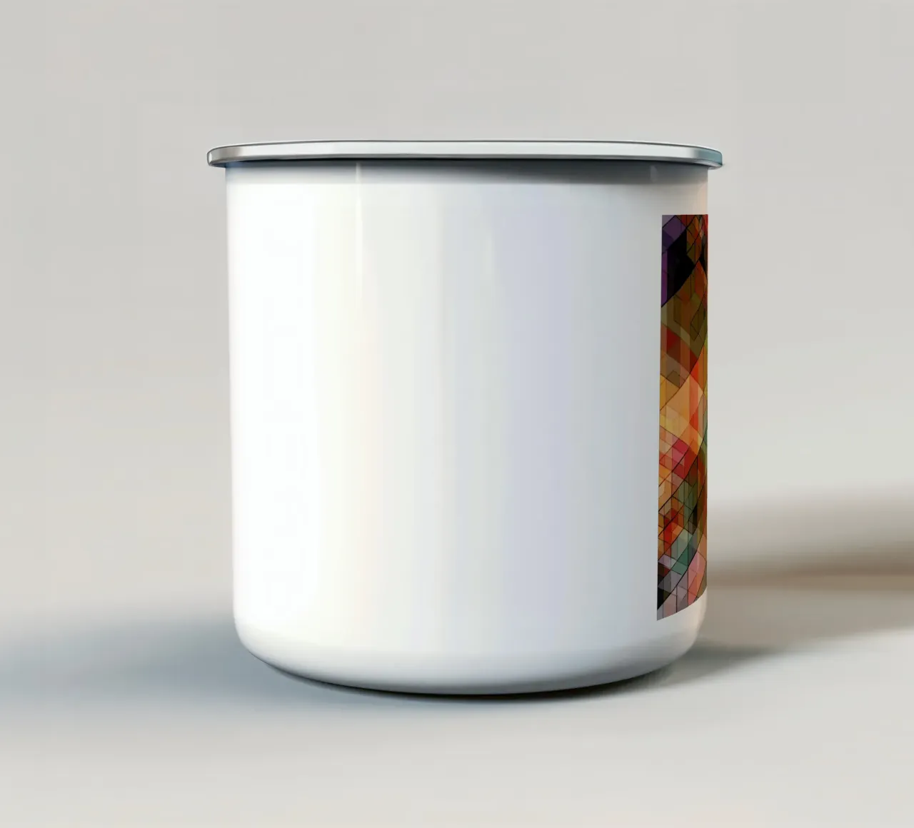 Cuben Sketch Emaille Tasse von Excites
