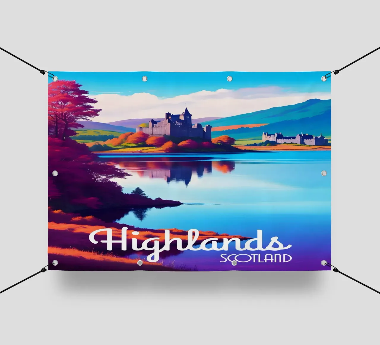 Scena delle Highlands scozzesi telo in pvc da Charnwood Prints
