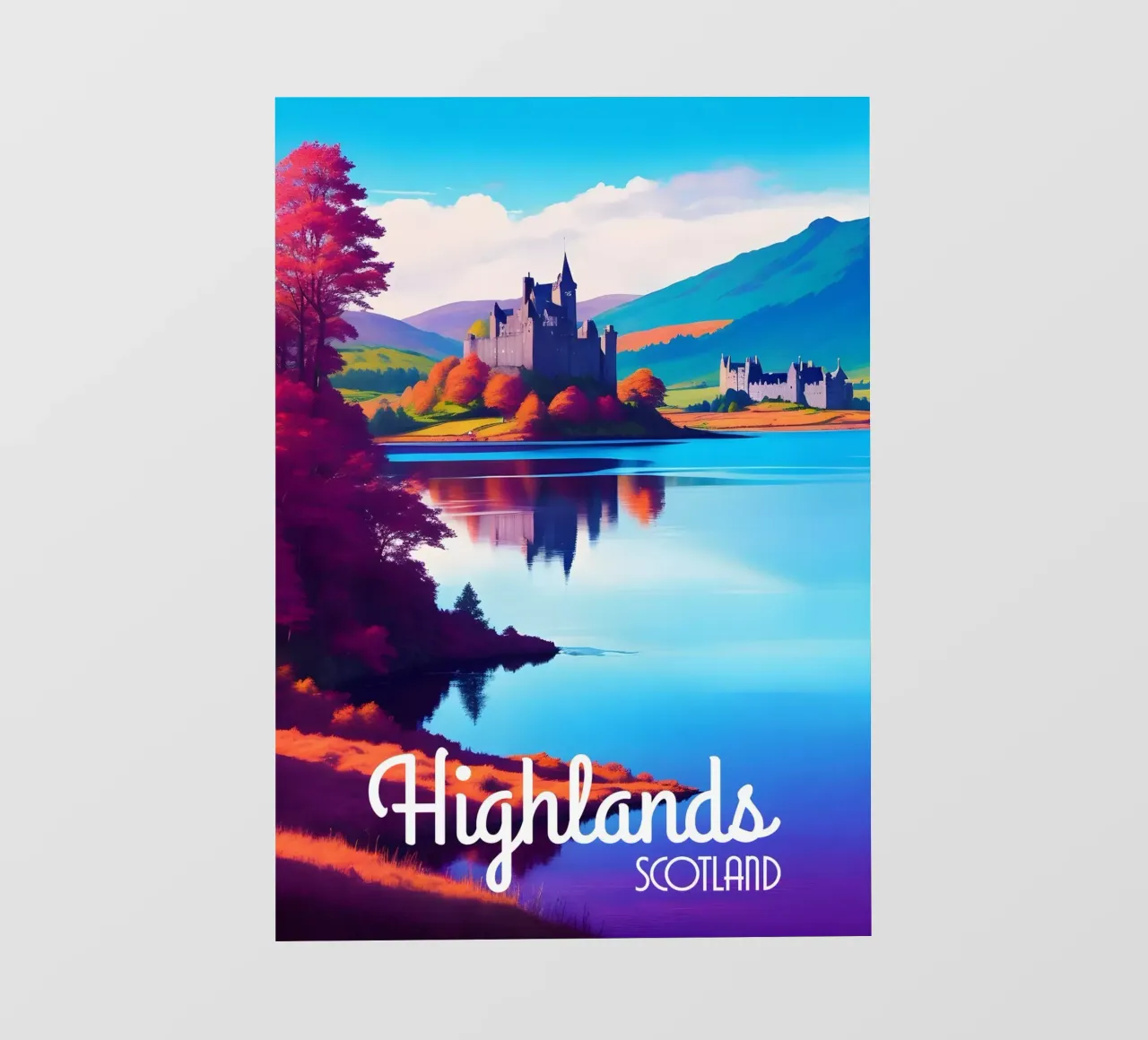Scena delle Highlands scozzesi telo in pvc da Charnwood Prints