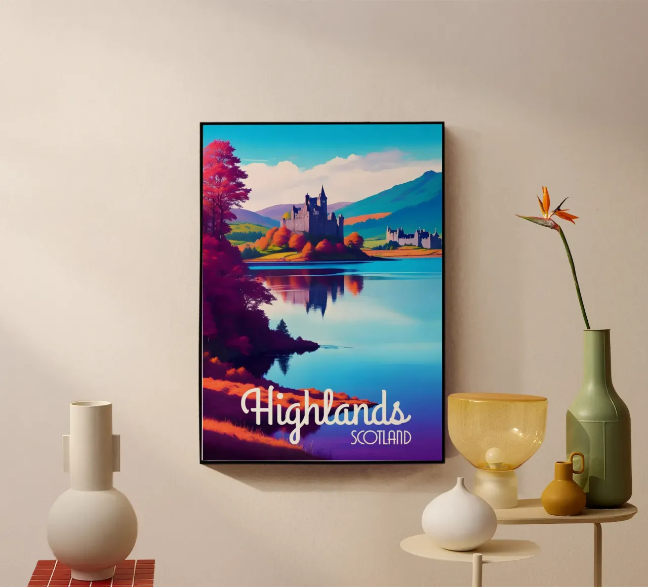 Scena delle Highlands scozzesi plexiglass da Charnwood Prints