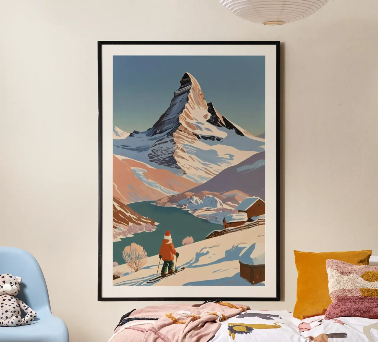 Cervino: sogni d'inverno | Lavoro 3 poster con telaio in legno da AlbertKlee