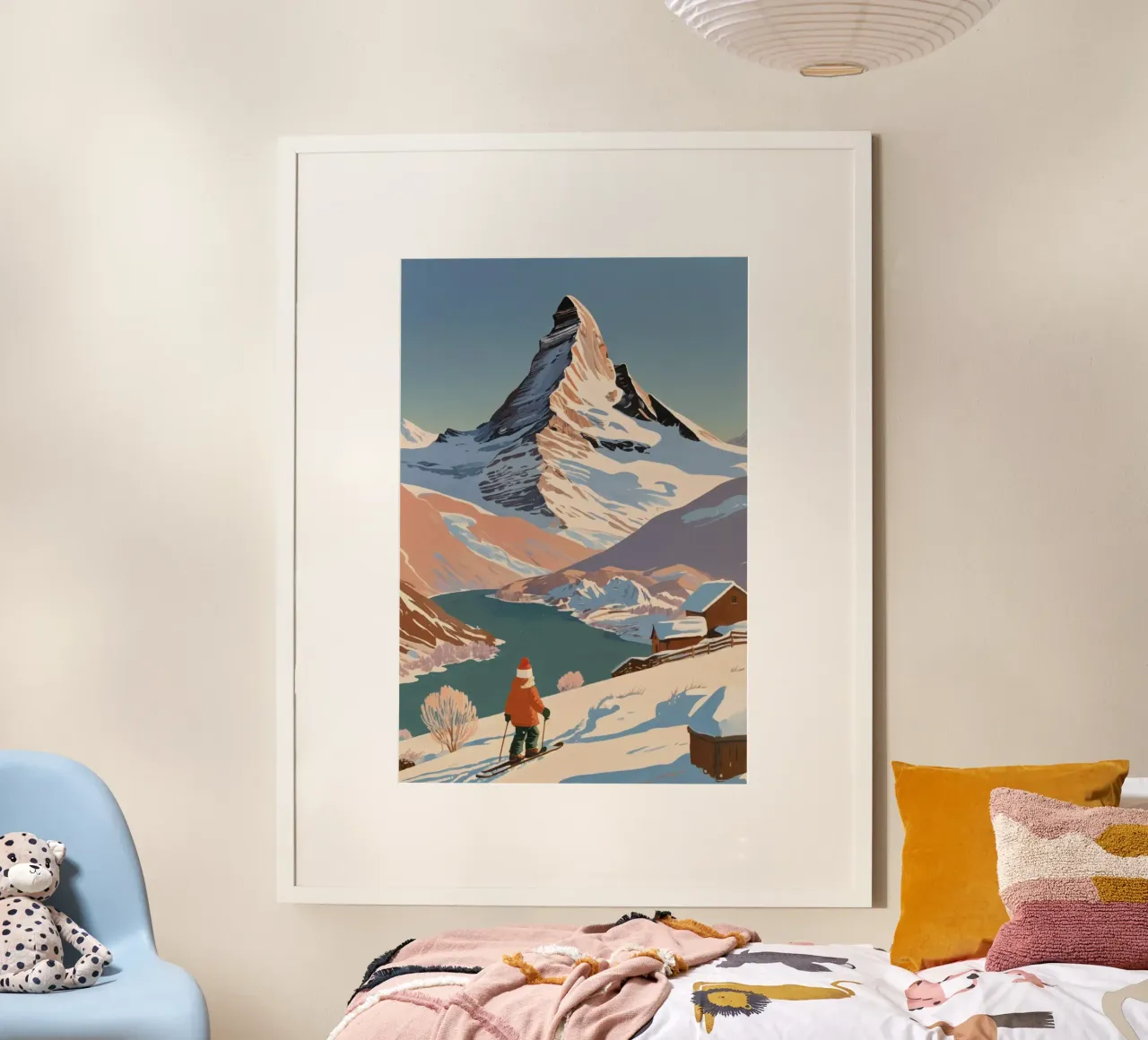 Cervino: sogni d'inverno | Lavoro 3 poster con telaio in legno da AlbertKlee