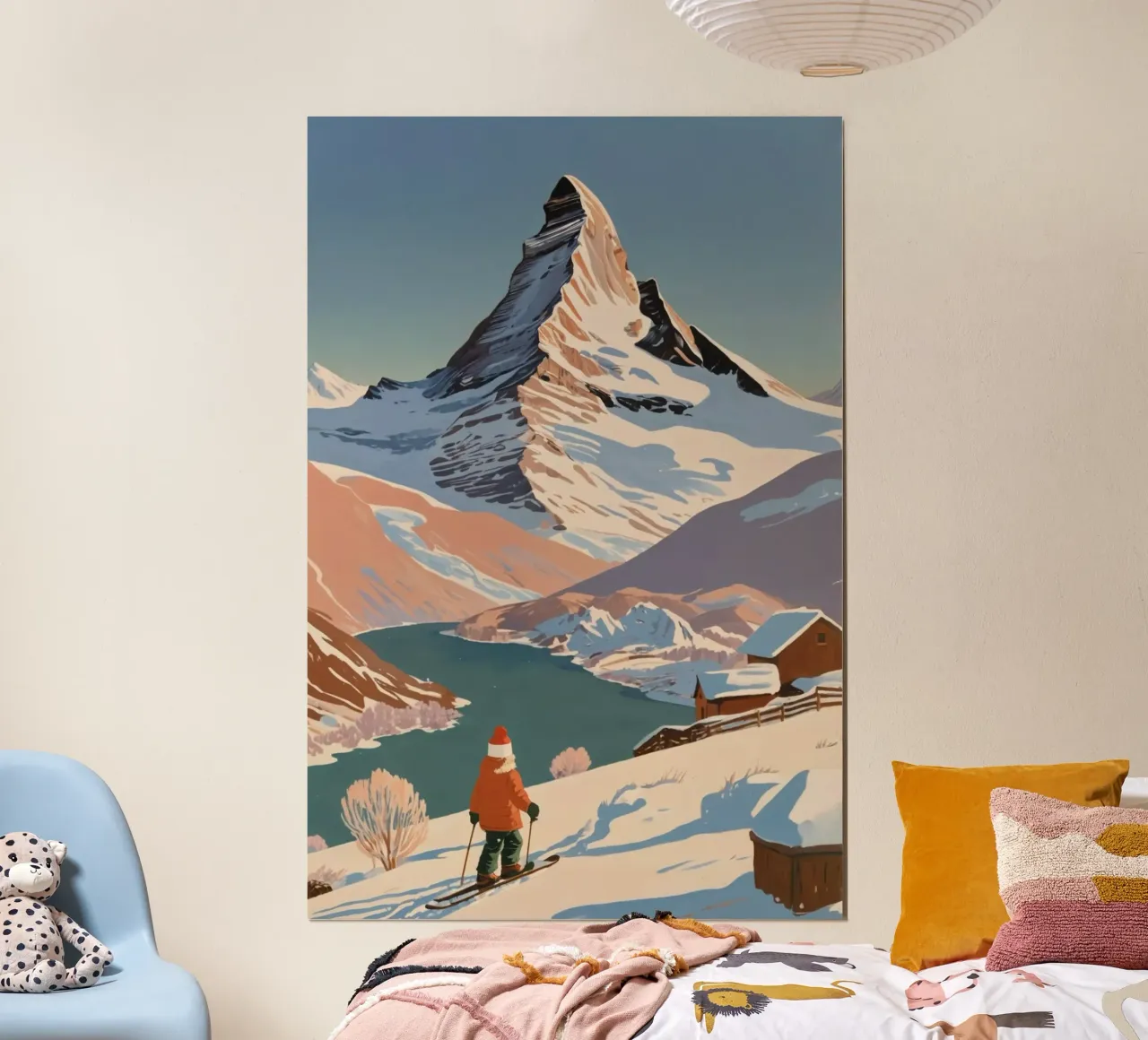 Cervino: sogni d'inverno | Lavoro 3 poster con telaio in legno da AlbertKlee