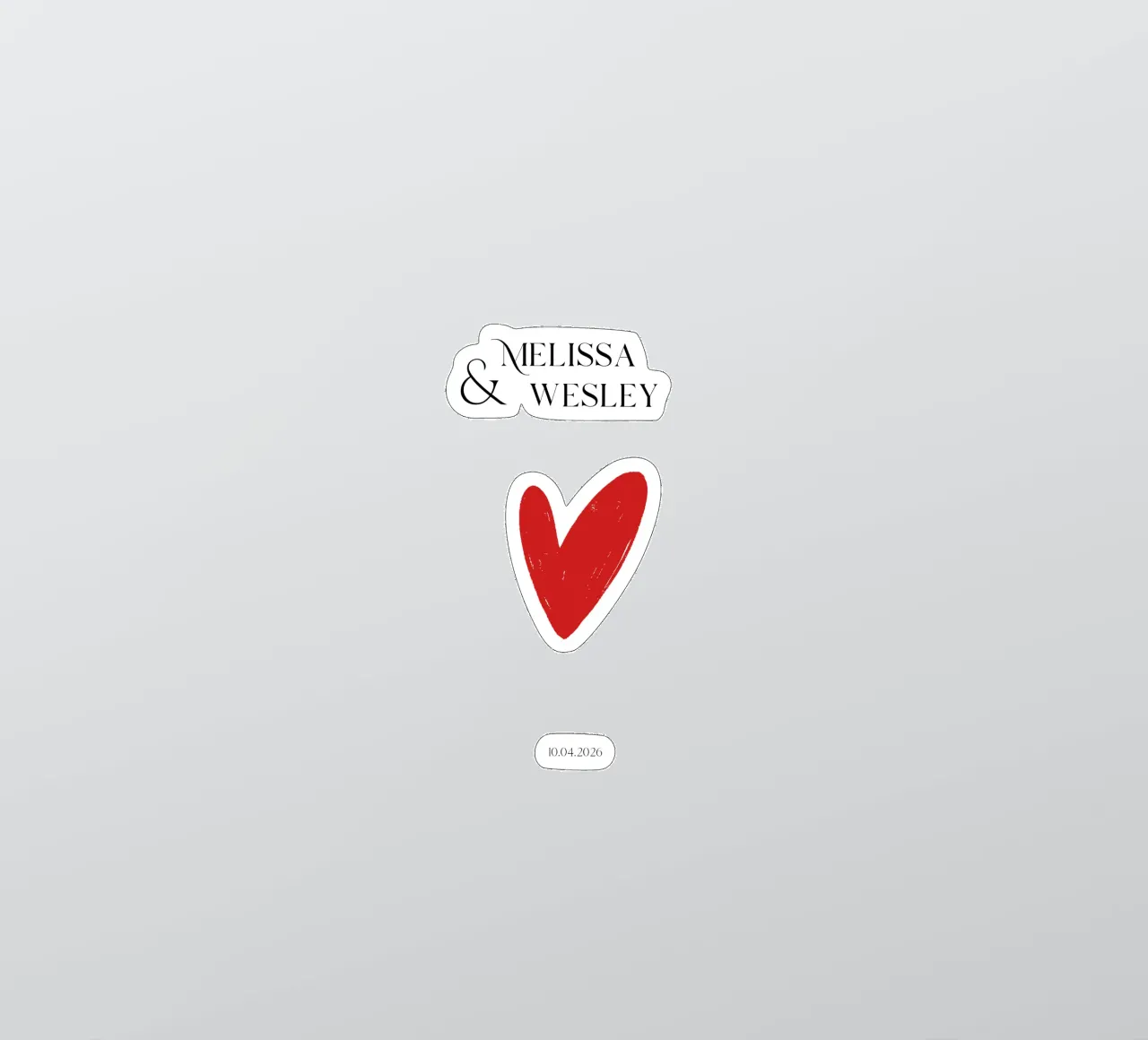 Custom Name and Date with a Red Heart sticker by Imaginative